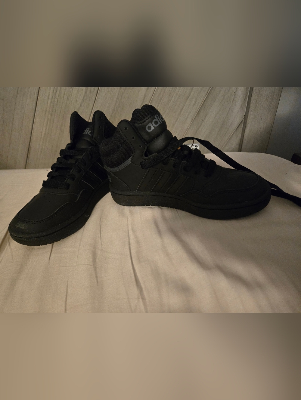 Adidas Boys Black High-Top Sneakers Size 1